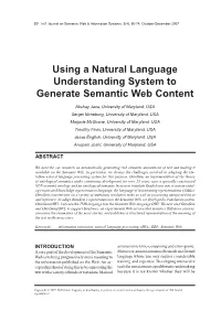 Using a Natural Language Understanding System to Generate Semantic Web Content