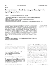 W Yang Et Al. Proteomic Approaches to the Analysis of Multiprotein