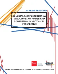 Colonial and Postcolonial Structures of Power and Domination in Historical Perspective