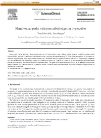 Hamiltonian Paths with Prescribed Edges in Hypercubes Tomáš Dvorák,ˇ Petr Gregor1