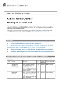 View Call Lists