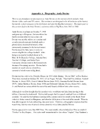 Appendix a Biography: Andy Devine