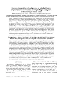 Composition and Functional Groups of Epiedaphic Ants