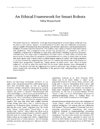 An Ethical Framework for Smart Robots Mika Westerlund