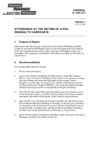 Attendance at the Gifting of a Pou Whenua to Harrogate