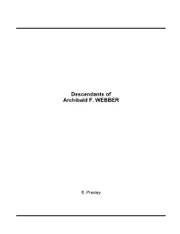 Descendants of Archibald F. WEBBER