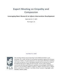 Expert Meeting on Empathy and Compassion
