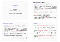 Metric Spaces