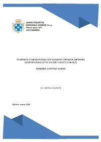 Oskrba S Pitno Vodo Elaborat O Oblikovanju Cen