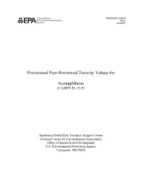 Provisional Peer-Reviewed Toxicity Values For