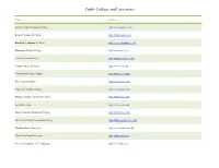 Public Colleges and Universities