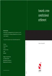 Towards a New Constitutional Settlement