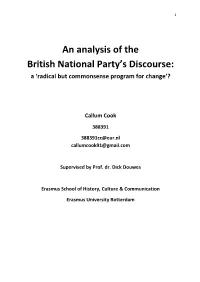 An Analysis of the British National Party's Discourse