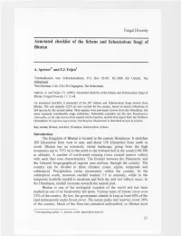 Annotated Checklist of the Lichens and Lichenicolous Fungi of Bhutan