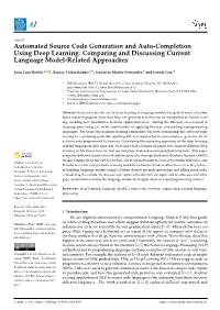 Automated Source Code Generation and Auto-Completion Using Deep Learning: Comparing and Discussing Current Language Model-Related Approaches