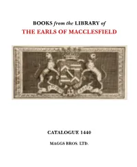 BOOKS from the LIBRARY of the EARLS of MACCLESFIELD