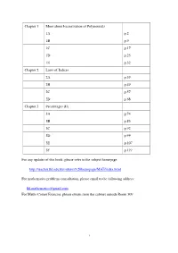Chapter 1 More About Factorization of Polynomials 1A P.2 1B P.9 1C P.17