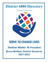 District 6880 Directory and Rules for Procedure
