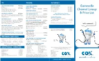 Gainesville Channel Lineup & Price List