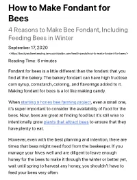 How to Make Fondant for Bees
