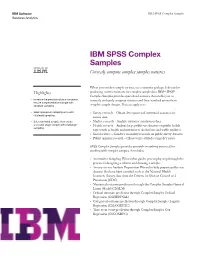 IBM SPSS Complex Samples Business Analytics