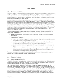 Static Stability (I) the Concept of Stability (Ii) the Parcel Technique (A