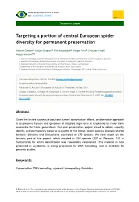 Targeting a Portion of Central European Spider Diversity for Permanent Preservation