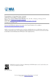 Transcendence of Generalized Euler Constants Author(S): M