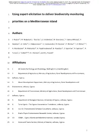 Using Expert-Elicitation to Deliver Biodiversity Monitoring Priorities On