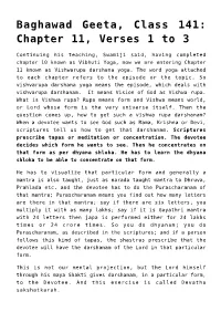 Baghawad Geeta, Class 141: Chapter 11, Verses 1 to 3
