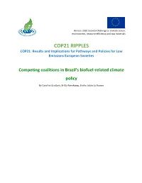Competing Coalitions in Brazil's Biofuel‐Related