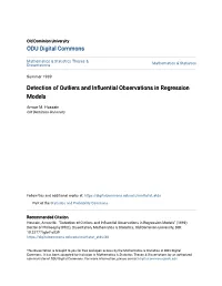 Detection of Outliers and Influential Observations in Regression Models