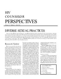 DIVERSE SEXUAL PRACTICES There Are Many Different Ways of Having Sex, and Different People Have Their Own Preferences for Sexual Activities