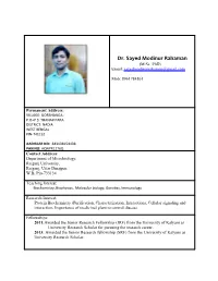 Dr. Sayed Modinur Rahaman (M.Sc, Phd) Email: Sayedmodinurrahaman@Gmail.Com