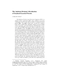 The Antitrust Division's Devaluation of Standard-Essential Patents