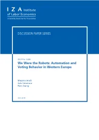 We Were the Robots: Automation and Voting Behavior in Western Europe