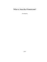 What Is Anarcho-Primitivism?