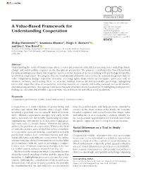 A Value-Based Framework for Understanding Cooperation