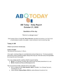 AB Today – Daily Report October 21, 2020
