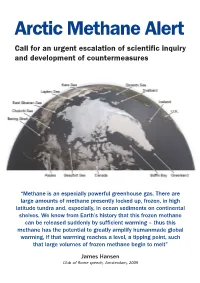 Arctic Methane Alert Call for an Urgent Escalation of Scientific Inquiry and Development of Countermeasures