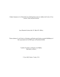 Cultural Adaptation of a Shared Decision-Making Intervention to Address the Needs of First Nations, Métis and Inuit Women