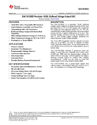 DAC161S055 Precision 16-Bit, Buffered Voltage-Output DAC Datasheet