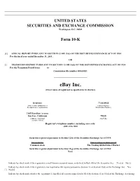 Ebay Inc. (Exact Name of Registrant As Specified in Its Charter)