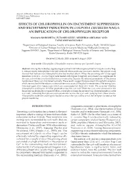 Effects of Chlorophyllin on Encystment Suppression and Excystment Induction in Colpoda Cucullus Nag-1: an Implication of Chlorophyllin Receptor