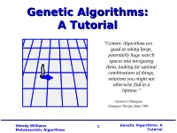 Genetic Algorithms: a Tutorial