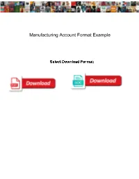 Manufacturing Account Format Example