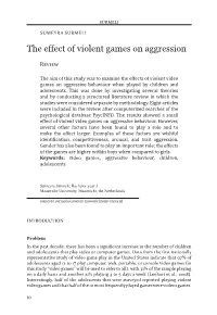 The Effect of Violent Games on Aggression