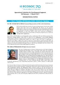 2 March 2017 BIOGRAPHICAL NOTES Day 1