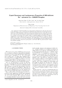 Crystal Structures and Luminescence Properties of Aln-Deficient Eu2+