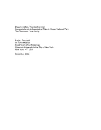 Documentation, Visualization and Interpretation of Archaeological Sites in Kruger National Park the Thulamela Case Study